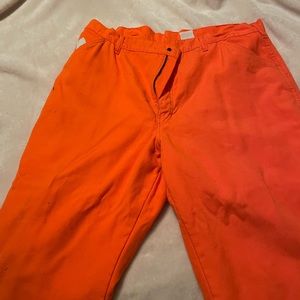 Blaze orange quilted hunting pants